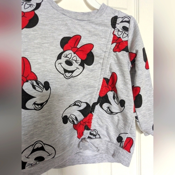 Disney Jr Minnie Mouse (5T) Pullover Sweatshirt with Decorative Draw String - Picture 3 of 16